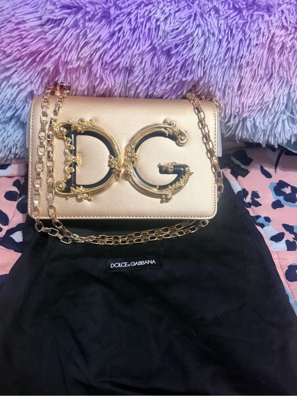 Beautiful gold D&G fashion bag